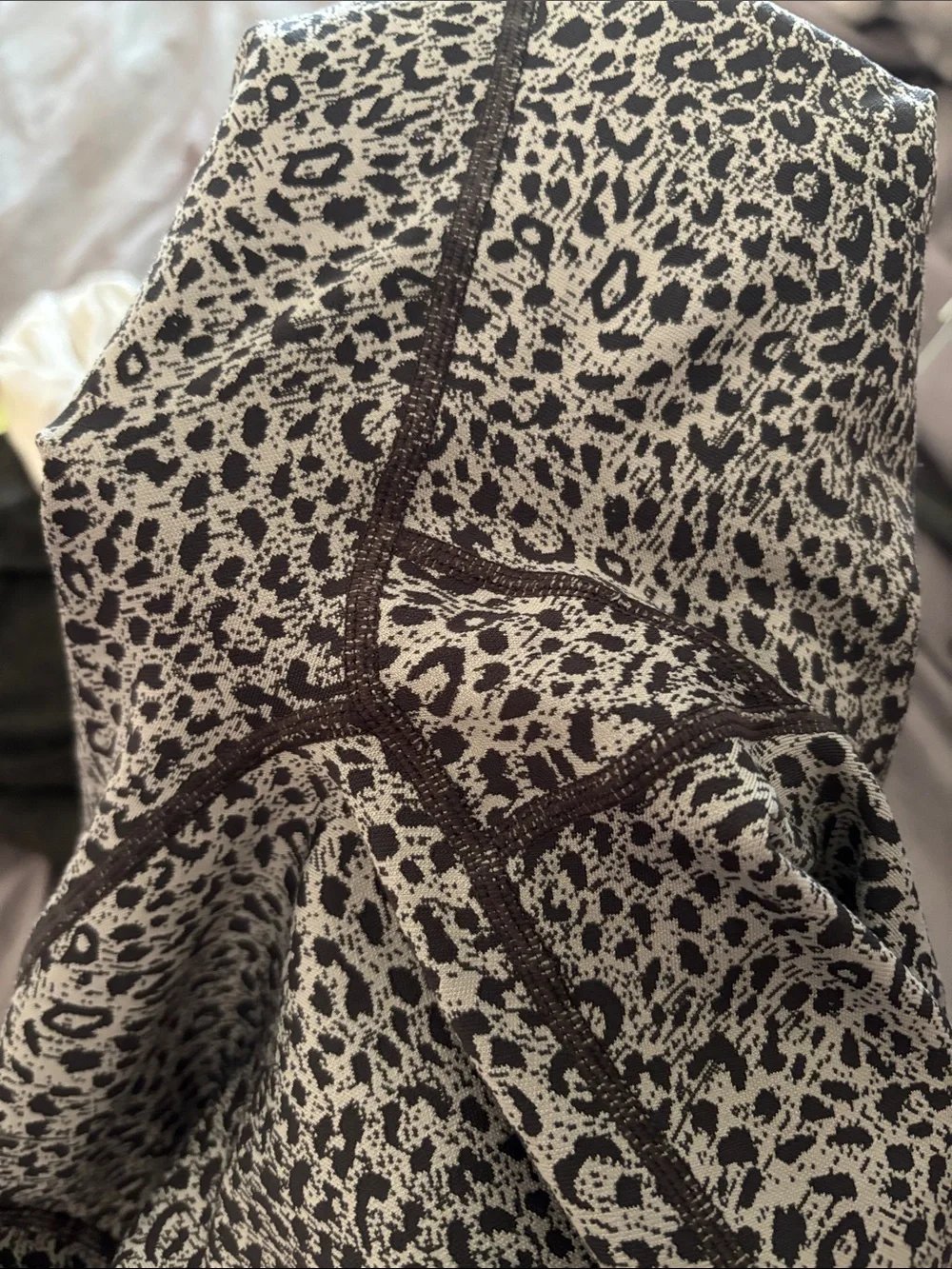 Sweaty Betty EUC Gray Leopard Print High-Waist Leggings 7/8 length